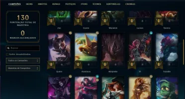 Conta DIAMANTE 1 e DIAMANTE 3, (ex mestre), 9 skins,43 champ