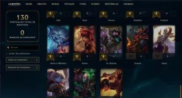Conta DIAMANTE 1 e DIAMANTE 3, (ex mestre), 9 skins,43 champ