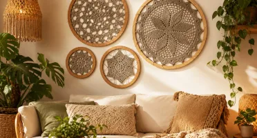 Painel de 4 Mandalas em Crochê