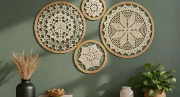 Painel de 4 Mandalas em Crochê