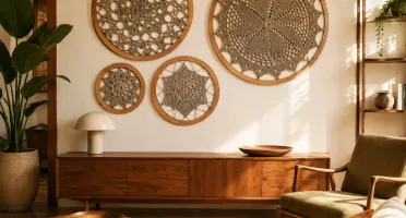 Painel de 4 Mandalas em Crochê