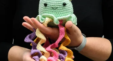 Polvo de Tentáculos Coloridos em Amigurumi
