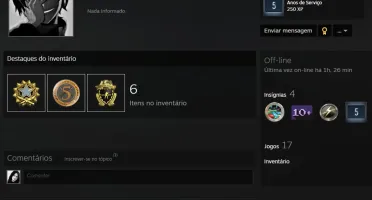 Steam Level 10, CSGO Prime, Medalha 2017, 17 jogos com GTA V