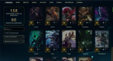Conta ferro 1 com 40 Champs e 17 Skins + 2 Fragmentos