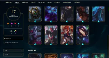 Conta ferro 1 com 40 Champs e 17 Skins + 2 Fragmentos