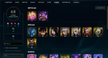 Conta ferro 1 com 40 Champs e 17 Skins + 2 Fragmentos