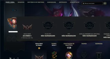 Conta ferro 1 com 40 Champs e 17 Skins + 2 Fragmentos