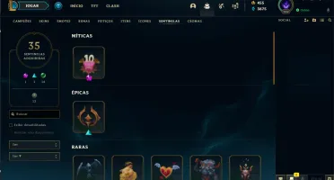 CONTA DE 2012, EX PLATINA, VÁRIAS SKINS E TODOS OS CAMPEÕES