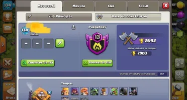 CLASH OF CLANS CV 11 COM 8MIL GEMAS ++