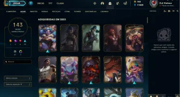 Conta de LOL nivel 225, 143 Skins