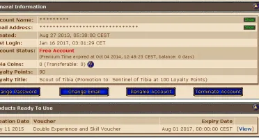VENDO ACC TIBIA ED 83 // PALADIN 100 CONFIRA O ANUNCIADO