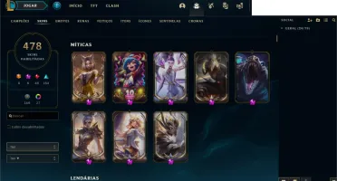 CONTA LOL 478 SKINS + CONTA NO VALORANT