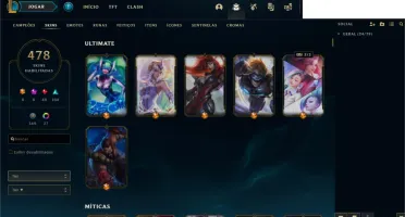 CONTA LOL 478 SKINS + CONTA NO VALORANT