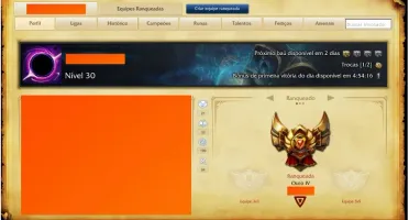 Conta League of Legends Gold IV (77 Campeões e 50 skins)