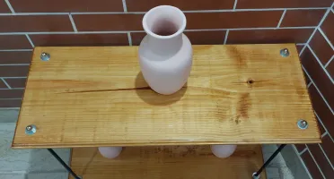 Estante sapateira em pinus com 2 prateleiras
