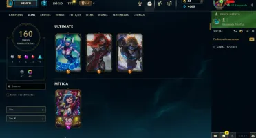 Conta Mestre (100+ Pdl) | Full Acesso | 160 Skins |Lvl 362|