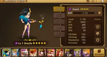 Reroll Summoners War lvl10 com Oracle Dark - Giana