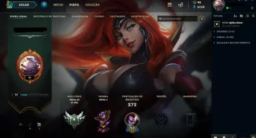Conta: 55 Skins (Ultimate Ez + Miss) / 84 Campeões / Etc...