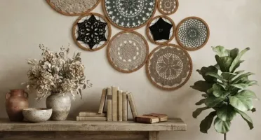 Painel de 8 Mandalas em Crochê
