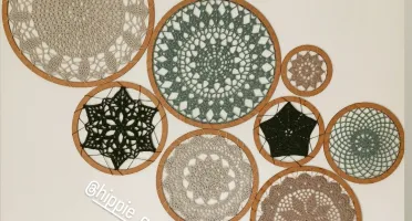 Painel de 8 Mandalas em Crochê