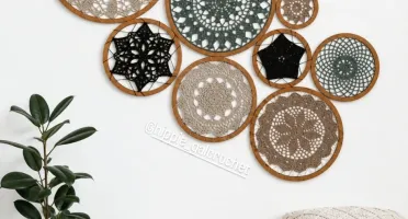 Painel de 8 Mandalas em Crochê