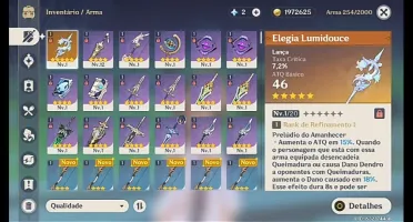 Conta Genshim ar10 com Diluc, yelan e uma arma 5 estrelas
