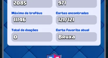 Conta CLASH ROYALE NV 64, troféus 11k+, 17 Evo, 3 Hero, LEIA