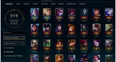 League Of Legends lvl . 107 + 77 champs