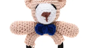 Chocalho Ursinho Gravata Amigurumi