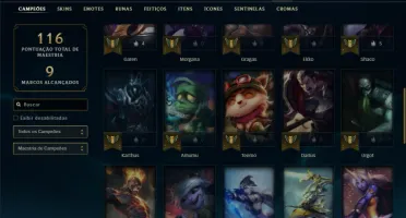 Ouro 4 com 45 Champs e 15 Skins