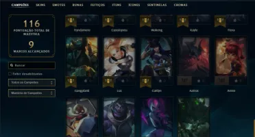 Ouro 4 com 45 Champs e 15 Skins