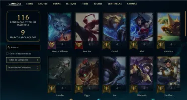 Ouro 4 com 45 Champs e 15 Skins