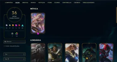 Platina 2 com 125 Champs e 36 Skins +1 Prestigio