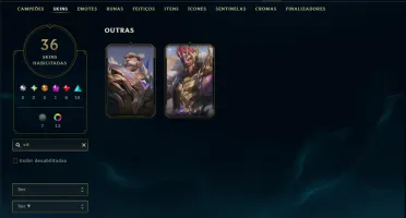 Platina 2 com 125 Champs e 36 Skins +1 Prestigio