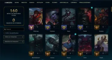 Platina 2 com 125 Champs e 36 Skins +1 Prestigio
