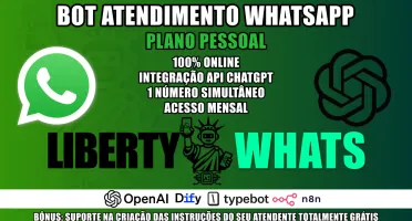 Liberty Wh4ts - Bot Openai Api Agent Qrcode - Mensal