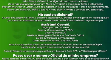 Liberty Wh4ts - Bot Openai Api Agent Qrcode - Mensal
