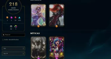 Conta League of Legends 218 skins