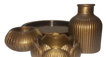 Conjunto Incensário Golden com 4 peças