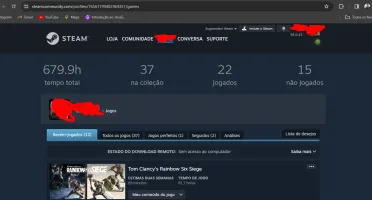 Rainbow six siege + steam com varios jogos 1358 reais gasto