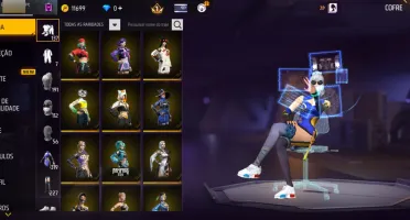Conta free fire lvl 65