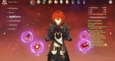 Conta Genshin Impact AR 39 Diluc, Venti, Keqing, Jean + 4*