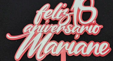 Topo de Bolo Feliz Aniversario