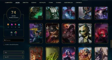 Conta Gold 4 com 74 skins e 141 champs