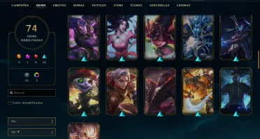 Conta Gold 4 com 74 skins e 141 champs
