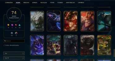 Conta Gold 4 com 74 skins e 141 champs