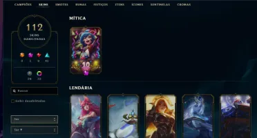 Conta LOL Nível 374 Unraked
