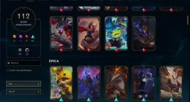 Conta LOL Nível 374 Unraked