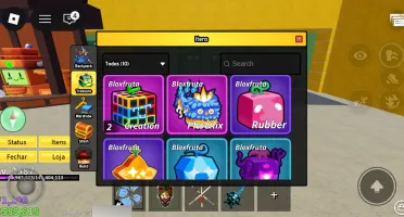 conta de Roblox com skins e itens raros no blox fruits