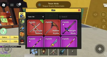 conta de Roblox com skins e itens raros no blox fruits